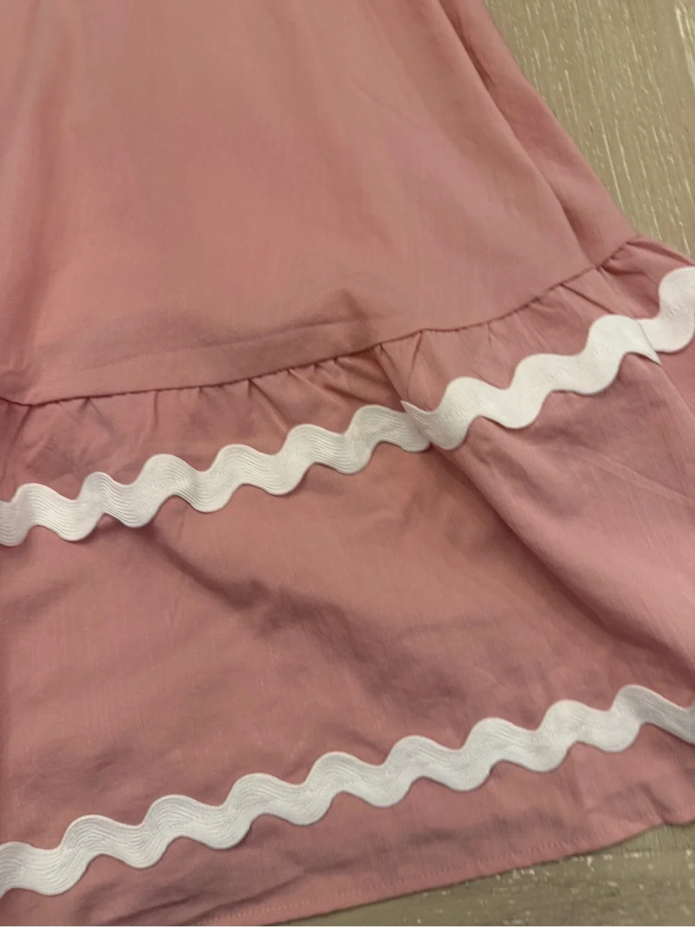 Women’s Pink Maxi Skirt with White Trim